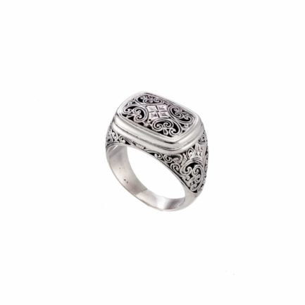 Filigree Byzantine Cross Ring and Sterling Silver 925