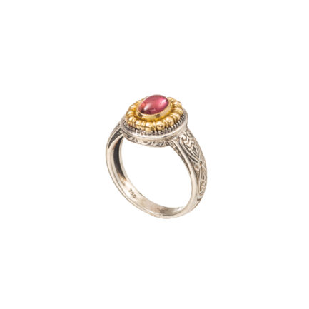 Oval Ring for Women’s 18k Yellow Gold and Sterling Silver 925