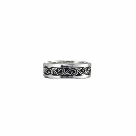 Wave Band Ring 6mm for Men’s in Sterling Silver 925