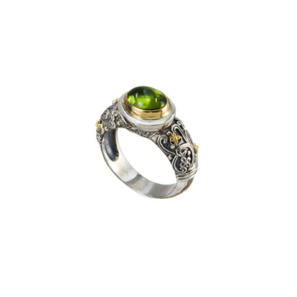 Byzantine Band Ring 18k Yellow Gold and Sterling Silver 925