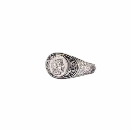 Antique Coin Symbol Athena Goddess Ring and Sterling silver 925