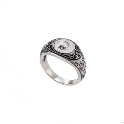 Antique Coin Symbol Turtle Band Ring for men’s Sterling silver 925
