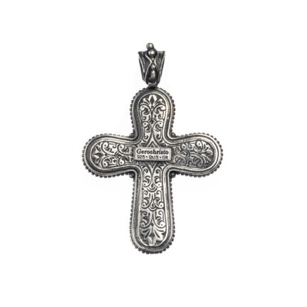 Byzantine Cross Pendant for Men’s Pearl in Sterling Silver 925