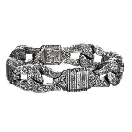 Men’s Minotaur Link Bracelet in Sterling Silver 925