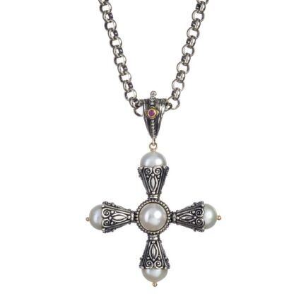 Pearls Cross Pendant