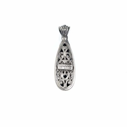 Tear-Drop Color Pendant in Sterling Silver 925