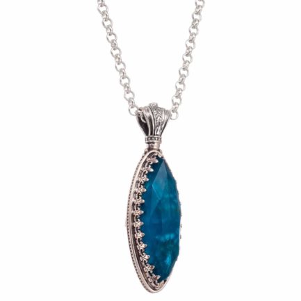 Navette Color Pendant in Sterling Silver 925