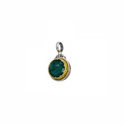 Round Pendant in Sterling Silver 925 with Gold plated parts