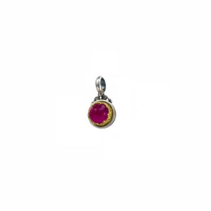 Round Pendant in Sterling Silver 925 with Gold plated parts