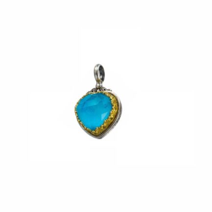 Heart Pendant in Sterling Silver 925 with Gold plated parts