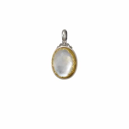 Oval Pendant in Sterling Silver 925 with Gold plated parts