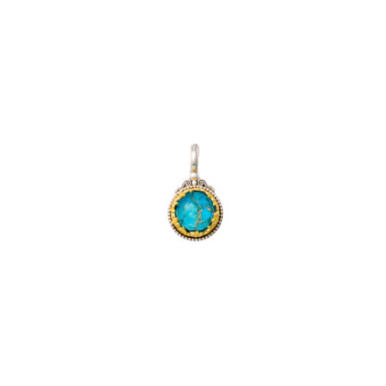 Round Pendant in Sterling Silver 925 with Gold plated parts