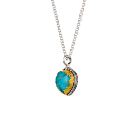 Heart Pendant in Sterling Silver 925 with Gold plated parts