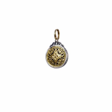 Round Byzantine Pendant for Women’s Yellow Gold k18 and Silver 925