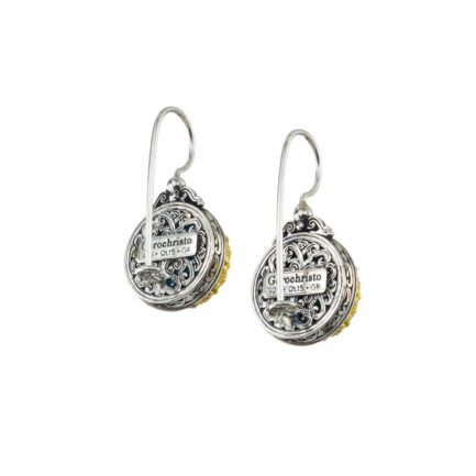 Colors Round Small Earrings Sterling Silver 925 with Gold plated parts for Women’s