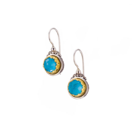 Colors Round Small Earrings Sterling Silver 925 with Gold plated parts for Women’s