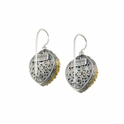Heart Colors Earrings Beautiful for Women’s Silver 925 with Gold plated parts