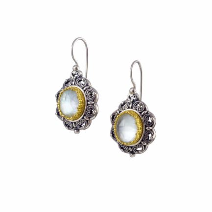 Colors Oval Earrings in Sterling Silver with Gold plated parts for Women’s