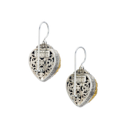 Heart Colors Earrings Beautiful for Women’s Silver 925 with Gold plated parts