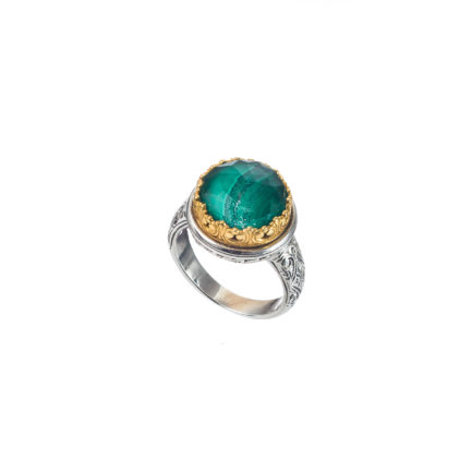 Round Color Ring Sterling Silver 925 with Gold Plated parts