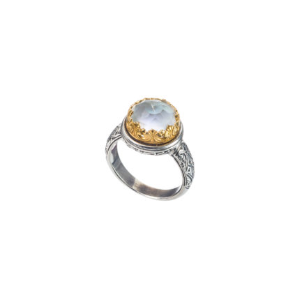 Color Round Ring Silver with Gold Plated parts