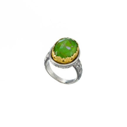 Oval Color Ring Sterling Silver 925 with Gold Plated parts