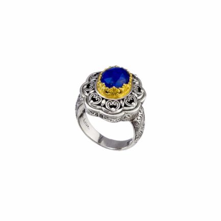 Round Color Ring Sterling Silver 925 with Gold Plated parts