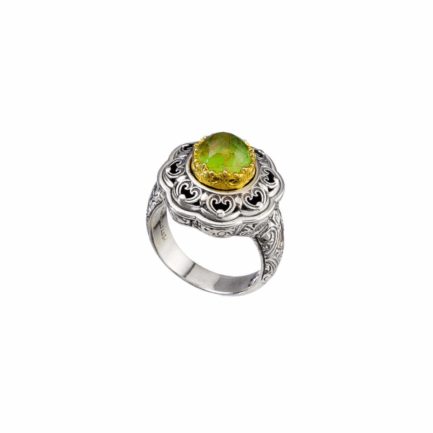Round Color Ring Sterling Silver 925 with Gold Plated parts