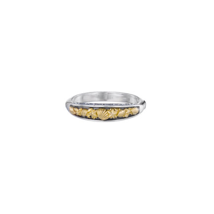 Shells and Starfish Band Ring k18 Yellow Gold and Sterling Silver 925