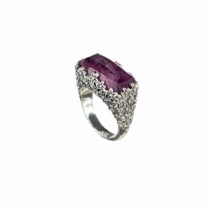 Color Rectangular Ring in Sterling Silver 925