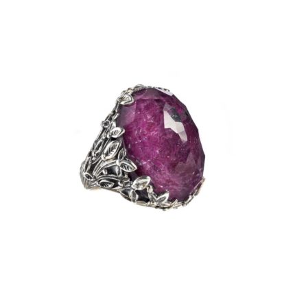 Cyclamen Ring Oval Color in Sterling Silver 925