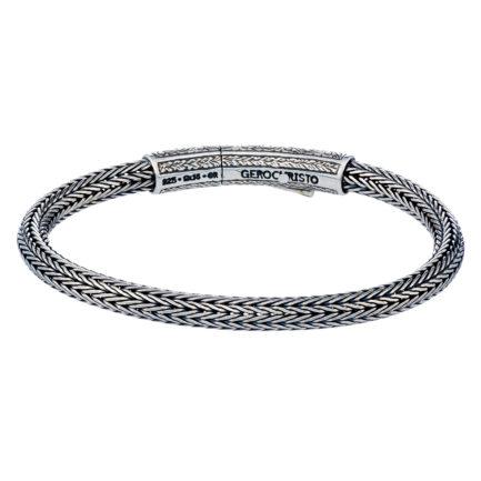 Men’s Bracelet Braided Handmade Chain 925 Sterling Silver 5mm