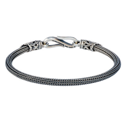 Men’s Bracelet Braided Handmade Chain 925 Sterling Silver 3.5mm
