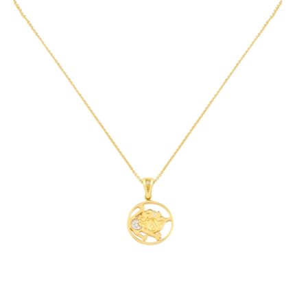 Leo Zodiac Gold sign Necklace Charms k14