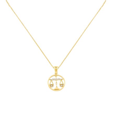 Libra Zodiac Gold sign Necklace Charms k14
