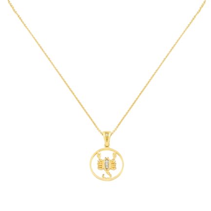 Scorpio Zodiac Gold sign Necklace Charms k14