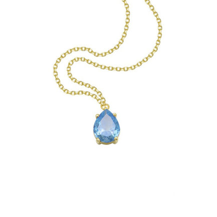 Pear Green Solitaire Pendant Necklace in k14 yellow Gold