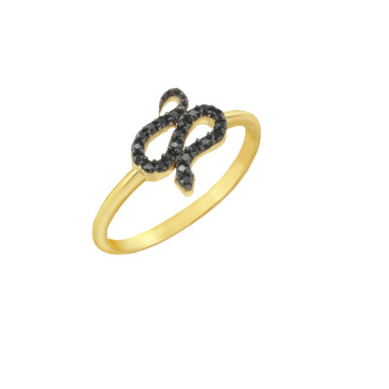 Snake Ring in Zircon for Girls k14 Yellow Gold