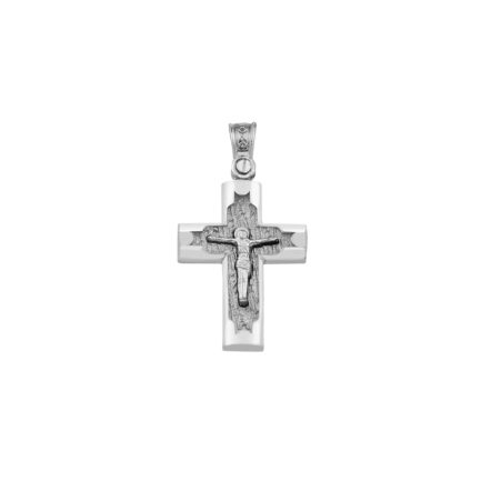 14k Gold Two-Tone Men’s Crucifix Cross Pendant