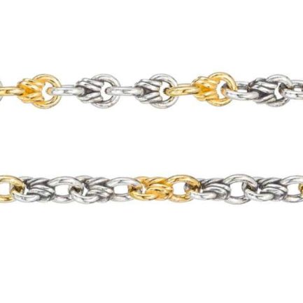 Chain Handmade in Sterling Silver 925 with Gold Plated Parts 5.9mm
