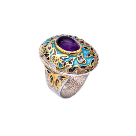 Turquoise Butterfly Ring Made of Sterling Silver