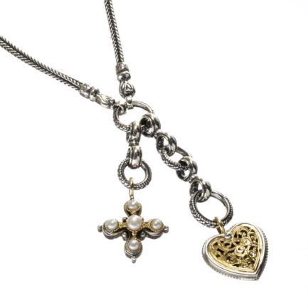 Charm necklace in 18K Gold and Sterling Silver