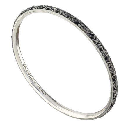 Bangle Bracelet Solid Sterling Silver in oxidized 925 for Women’s