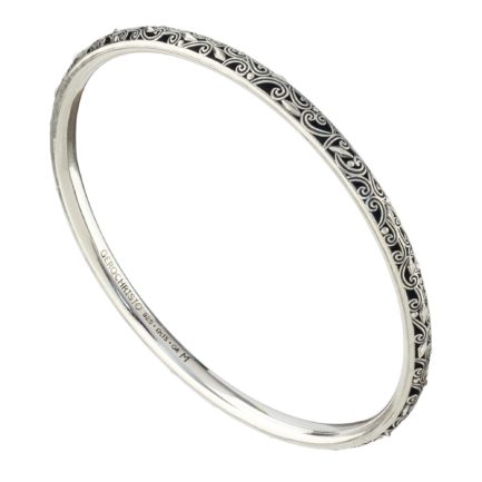 Bangle Bracelet Solid Sterling Silver in oxidized 925 for Women’s