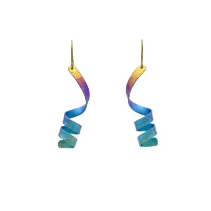 Anodized Titanium Twirl Drop Earrings