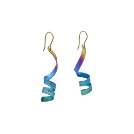 Anodized Titanium Twirl Drop Earrings