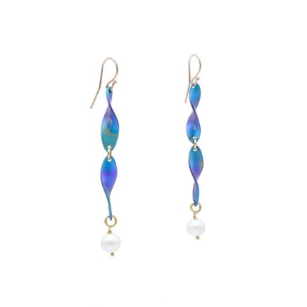 Anodized Titanium Double Oval Earrings