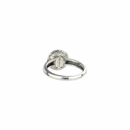 Round Small Ring in oxidized Sterling silver 925