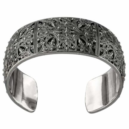 Cuff Bracelet Sterling Silver in Black plated 925 for Women’s