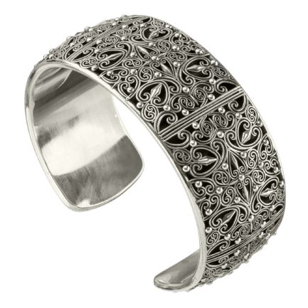 Cuff Bracelet Sterling Silver in oxidized 925 for Women’s